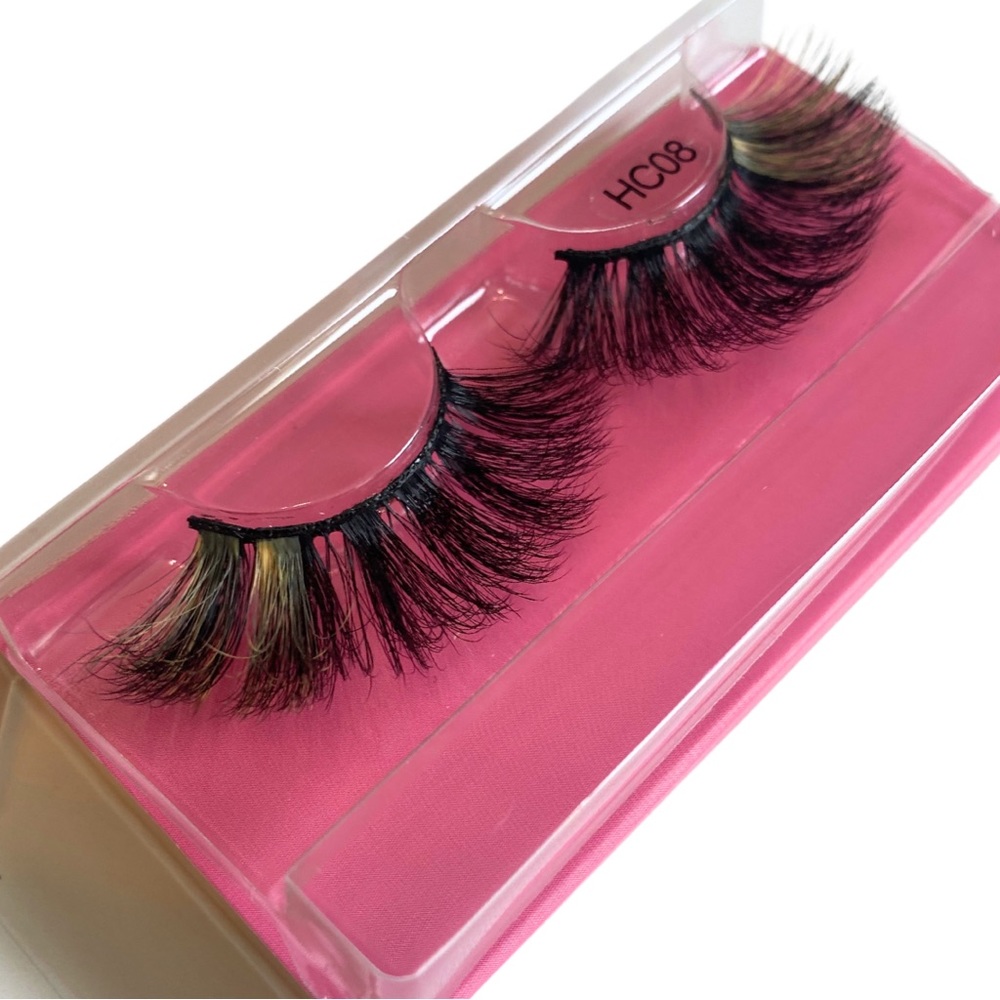 Faux Mink Lashes w/ Yellow #08